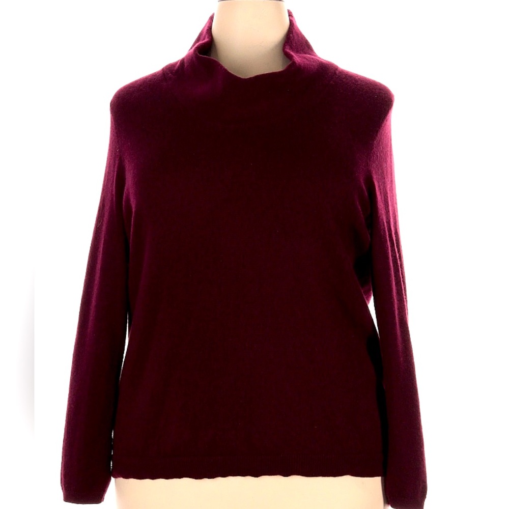Talbots Women Plus Cashmere Purple Cowl Neck Sweater. Great Condition. Size 2X.